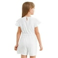 thumbnail image 2 of Alvivi Girls Summer Romper Ruffle Sleeve Short Jumpsuit Children Casual Overalls Clothes Ivory 8, 2 of 7