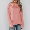 thumbnail image 1 of Camisa pulóver de manga larga,Camisa pulóver para mujer Capucha Suelta Túnica de otoño Sudadera con cuello vuelto Diseño elevado, 1 of 6