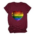 thumbnail image 1 of Mchoice Pride Shirts for Women Rainbows Heart Print Graphic T-Shirt LGBT Gay Pride Tshirts Short Sleeve Love is Love Tops, 1 of 4