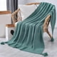 thumbnail image 4 of Manta de punto cálida y acogedora con borlas a cuadros para la siesta, manta para cuna de bebé Verde 130x170cm, 4 of 8