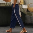 thumbnail image 2 of hoksml Women's High Waist Drawstring Pants, Casual Cotton Trousers with Pockets and Side Cutout Detail, 2 of 6
