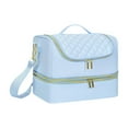 thumbnail image 1 of Bolsa de transporte para esmalte de uñas, resistente, 2 capas, para juegos de manicura de viaje, esmalte de uñas azul, 1 of 8