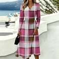 thumbnail image 6 of Women's Fall Boho Floral Print V-Neck Dress Plus Size Flowy Casual V Neck Wrap Dress Casual Vacation Dress Trendy Lightweight Breathable Dress, 6 of 6