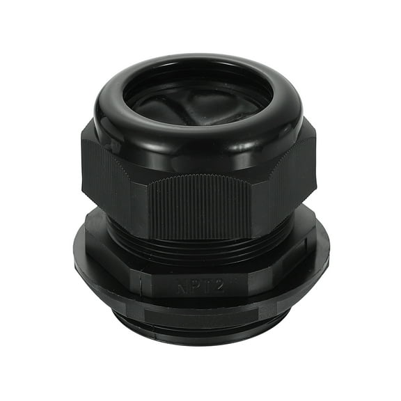 NPT 2" Nylon Cable Glands, Waterproof Adjustable Wire Grommet, Black