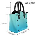 thumbnail image 4 of Zufioo Teal Turquoise Print Leather Rivet Shoulder Bag, Microfiber PU Leather Adjustable Shoulder Strap Handbag, Ideal Gift for Women-One Size, 4 of 6