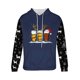 thumbnail image 5 of Sudadera con capucha para hombre, estilo casual, con cuello redondo, estampado, manga larga, blusa de poliéster, 5 of 5