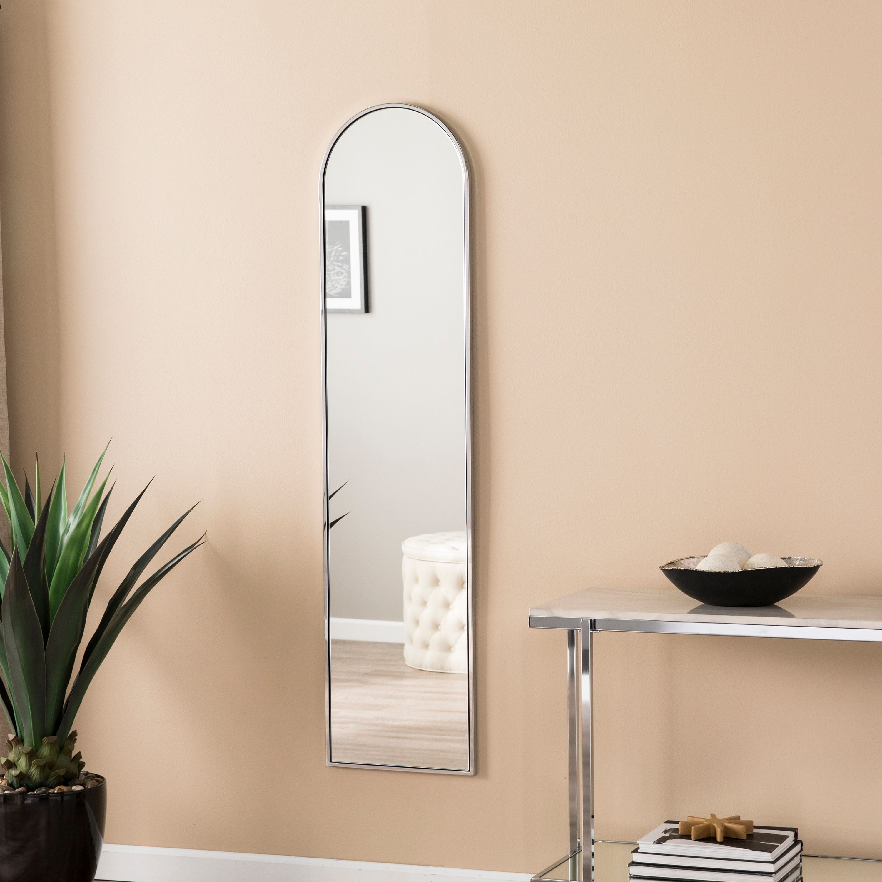 Kalis Decorative Full-Length Mirror, High gloss metallic chrome