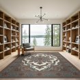 thumbnail image 2 of ODIKA 9'x12' Washable Area Rug Non-Shedding, Easy Care Beige Ornate Cream Interlocking Mirrored Traditional Entryway for Master Suite, California King, Under Bed, 2 of 7