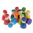 thumbnail image 4 of 48 Piezas Peg Dolls de Montessori Coloridοs, Dolls Decorativo Artesanía Juguetes para 3.8 x 6.5cm Hugo Muñecas de clavijas de madera del arco iris, 4 of 9