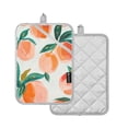 thumbnail image 2 of Peach Fruit Oven Mitts 2 Pcs Pot Holders Sets Heat Resistant for Kitchen Cooking Baking 7"x9.8", 2 of 7