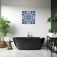 thumbnail image 4 of ZHONGYUTONG Mandala Wall Art Blue Abstract Canvas Flower Pattern Picture Modern Navy Painting Boho Artwork for Bedroom Decor Framed (12.00" x 12.00"), 4 of 5