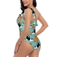 thumbnail image 4 of Cauagu Cute French Bulldog Print Women's Sexy One Piece Swimsuits One Shoulder Ruffle Tummy Control Bathing Suit Slimming Swimwear-Medium, 4 of 6