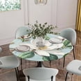 thumbnail image 5 of Botanical Floral Round Tablecloth for 55-60 Inch Tables,Fitted Table Cover with Elastic Edge,Pastoral Magnolia Flowers Leaves Plant Waterproof Outdoor Table Cloth Protector for Patio Garden Dinner, 5 of 9