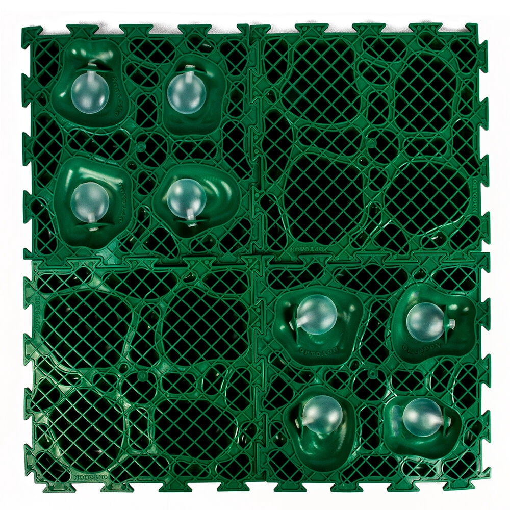 Ortodon Moss Module Sensory Mat with Squeakers 6 Pieces Orthopedic Puzzle Mats for Foot Massage Game Mat Massage Sensory Mat Puzzle Floor Mat, Green