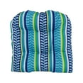 thumbnail image 3 of 19-inch U-Shaped Outdoor Spun Polyester Tufted Dining Chair Cushion (Set of 2) - Kingsley Stripe Ruby, 3 of 5