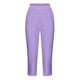 thumbnail image 5 of Pantalones Umfun para mujer, informales, con cintura elástica, para playa, suaves, deportivos, con control de abdomen, para correr, ciclismo, yoga, entrenamiento, morados, 2XL, 5 of 5