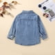 thumbnail image 5 of Gibobby Chamarra niñoNiños pequeños, niñas, camisa, abrigo, chaqueta, mezclilla, manga larga, niños, cuello vuelto, tops con botones, prendas de vestir(A, 3-4 Años), 5 of 5