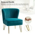 thumbnail image 7 of Velvet Armless Accent Chair Gold Metal Legs Modern Upholstered Single Sofa Home Living Room Blue, 7 of 7