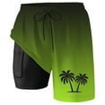 thumbnail image 5 of Mens Swim Trunks 5 Inch Inseam Quick Dry Elastic Waist Drawstring Stretch Mens Board Shorts Swimwear Tie-Dye Snug Fit Compression Liner Casual Shorts,Light Green,XXL, 5 of 5