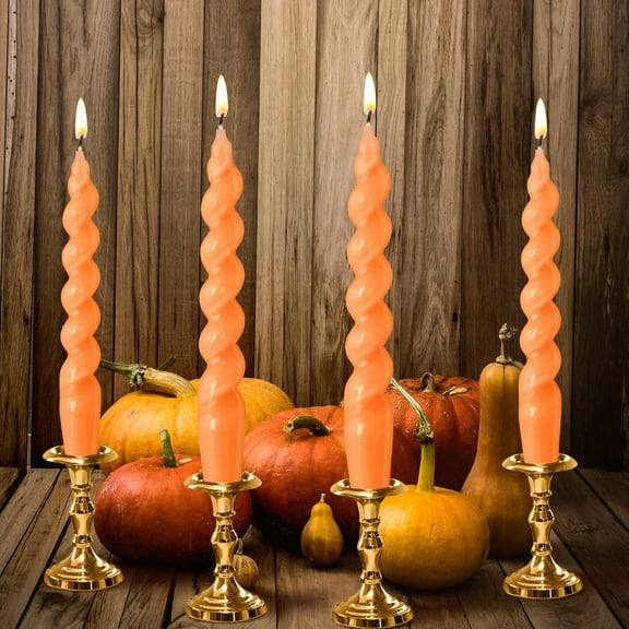 4 Pcs Spiral Taper Candle 7 Inch Twisted Long Wax Dinner Candlestick for Fall Halloween Christmas Holiday Valentines Wedding Birthday Shower Table Decor(White,Solid)