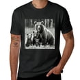 thumbnail image 2 of PIKWEEK  Bears black and white grizzly bear image, designed shirt, artistic display, T-shirt lover gift casual breathable men, women, boys, girls, children Black, 2 of 4