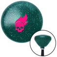 thumbnail image 1 of Pink Skull Flame Green Retro Metal Flake Shift Knob with M16 x 1.5 Insert Shifter Brody, 1 of 1