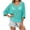 Mint, variant on Womens Summer 3/4 Sleeve Off Shoulder Crochet Cover Up Top Sweater Shirts Mesh Boho Beach Swimsuit Coverup