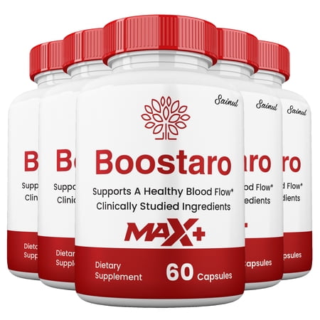 Boostaro Max+ Blood Flow Pills, Boostaro Max+ ed Capsules, Maximum Strength Male Supplement (5 Pack)