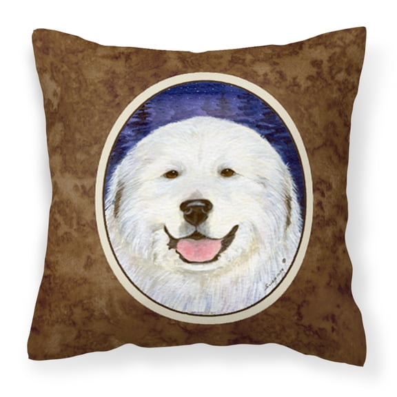 Carolines Treasures SS8242PW1414 Great Pyrenees Fabric Decorative Pillow, 14Hx14W, multicolor