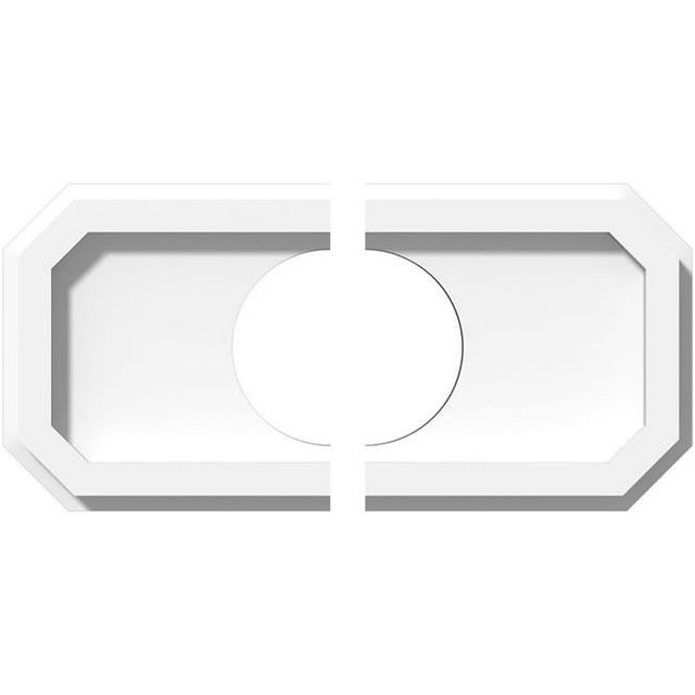 Ekena Millwork CMP10X5ED2-03000 3 in. ID x 3.5 in. Rectangle Émeraude Architectural Grade Médaillon de Plafond Contemporain PVC - 2 Pièces