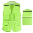 thumbnail image 4 of ZHaobin Utility Work Waistcoat for Men with Pockets and Reflective Stripes Breathable Mesh Work Vest Jacket Workwear (Red,XL-Full Chest112cm), 4 of 7