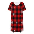 thumbnail image 5 of Wowcloth Woman's Christmas Homewear, Relaxed Fit Short Sleeve Lounge Pajama Dress for Sleep and Leisure, Home Comfort Wear During Christmas Season, 5 of 8