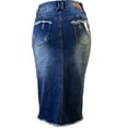 thumbnail image 2 of Jack David Womens Plus Size Below Kne Length Midi Pencil Ripped Denim jean Skirt (JD-SKIRT-Q1000-R), 2 of 4