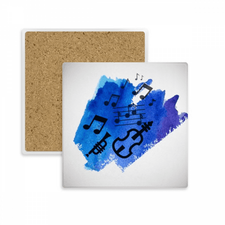 

Music Blue BackgroundStreet Illustrate Square Coaster Cup Mat Mug Subplate Holder Insulation Stone