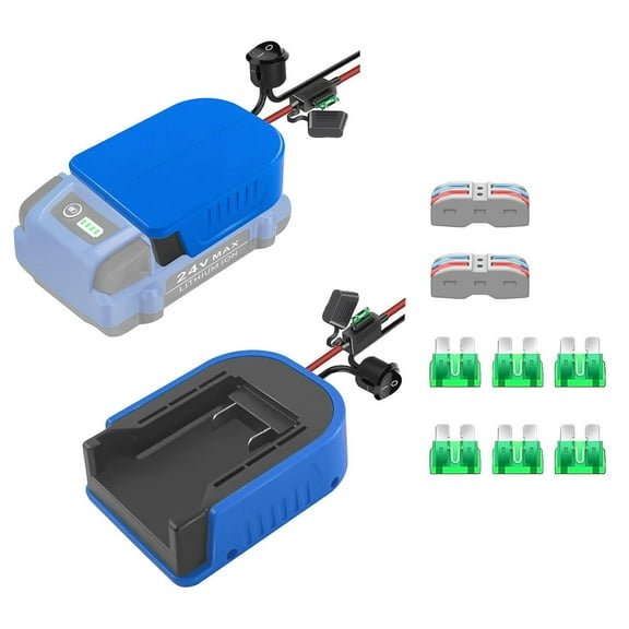 CSYANXING 24V Battery Power Connector Adapter with Fuse On Off Switch & 14AWG Wire for Kids Ride On Car Modification 2 Pack for Kobalt