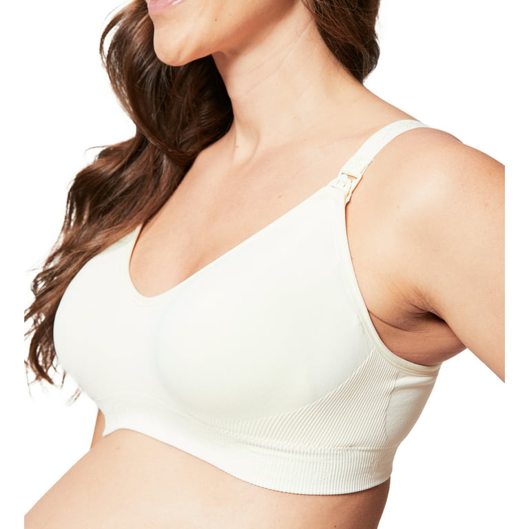 Cake Maternity Women's Maternity and Nursing Rock Candy Luxury Seamless Contour  Bra (with removable pads), Ivory, Small 