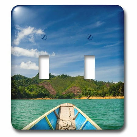 3dRose Lake Batang Ai, Batang Ai NP, Sarawak, Malaysian Borneo, Malaysia, Double Toggle Switch