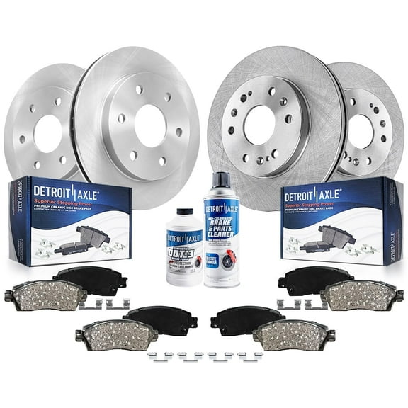 Detroit Axle - Front Rear Disc Rotors Brake Pads for Chevrolet Silverado GMC Sierra Suburban Yukon XL 1500 Avalanche Tahoe Cadillac Escalade ESV EXT: 12.99" Front and 13.58" Rear Rotors