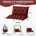 thumbnail image 3 of Snubbull Swing Replacement Cushion, Outside Bench Cushion with Backrest, 1-2 Seater Cushion with 6 Ties for Outdoor Furniture, 47 x 40 x 5 inches Porch SwingCushion Garden Bench, Burgundy, 3 of 7