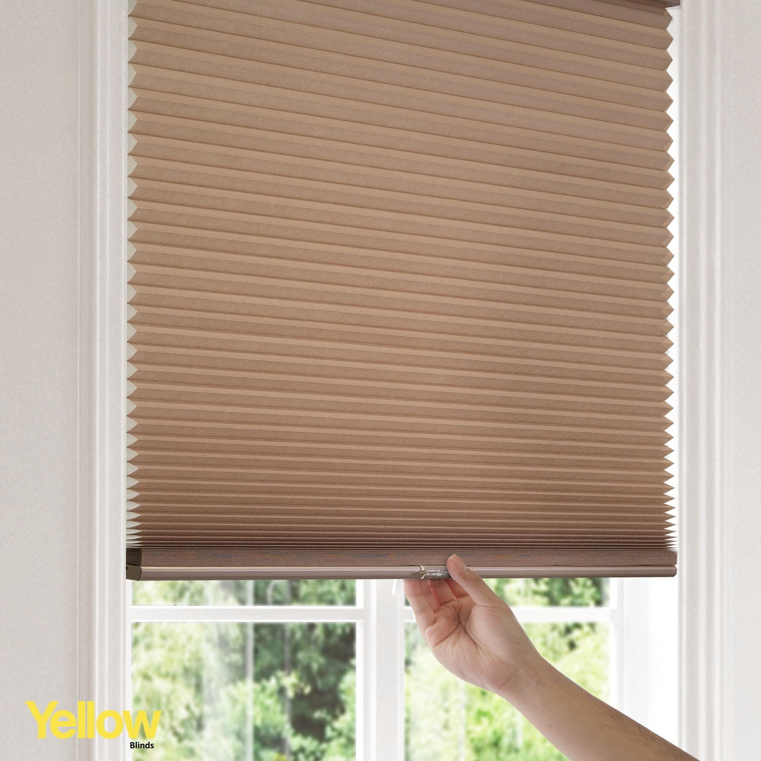 Yellow Blinds Cordless Light Filtering Honeycomb Cellular Shade Skyline Cream - 63.25"W X 48"H