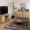 thumbnail image 6 of ARKANTOS Sideboard Buffet Cabinet, Rattan Cabinet with Adjustable Shelves, Boho Buffet Table Console Cabinets with 4 Doors, Farmhouse Cabinet for Entryway Living Room, Natural Oak, 6 of 14