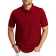 thumbnail image 2 of Quick Dry Polo Shirts for Men Short Sleeve Breathable Pique Knet Golf Business Casual Top Lightweight Athletic T-Shirt Summer Wine XL, 2 of 7