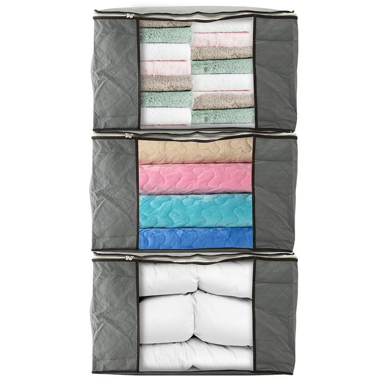 Home Essentials Gray Blanket Storage Bag