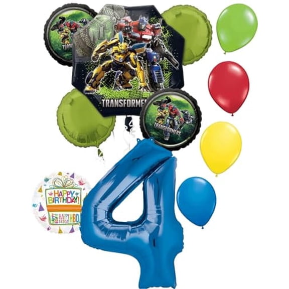 Anagram 4th Birthday Party Supplies 11pc Transformer's Balloon Bouquet Decorations