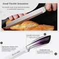 thumbnail image 3 of Peniguingy Kitchen Knife Set, 9-Piece Professional Kitchen Knives Set with Acrylic Block, Sharp Stainless Steel Chef Knife Set with Sharpener for Kitchen Cutting Kitchen, Presents for Women (Purple), 3 of 7