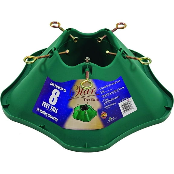 Holiday Basix Christmas Tree Stand Green Plastic - Large Water Capacity - 21.6 In.