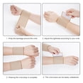 thumbnail image 4 of 4 Pièces de Bracelet Kaki Élastique à Compression Bandage Réglable Sangle de Poignet Enveloppements Poignet Respirant (40 cm), 4 of 5