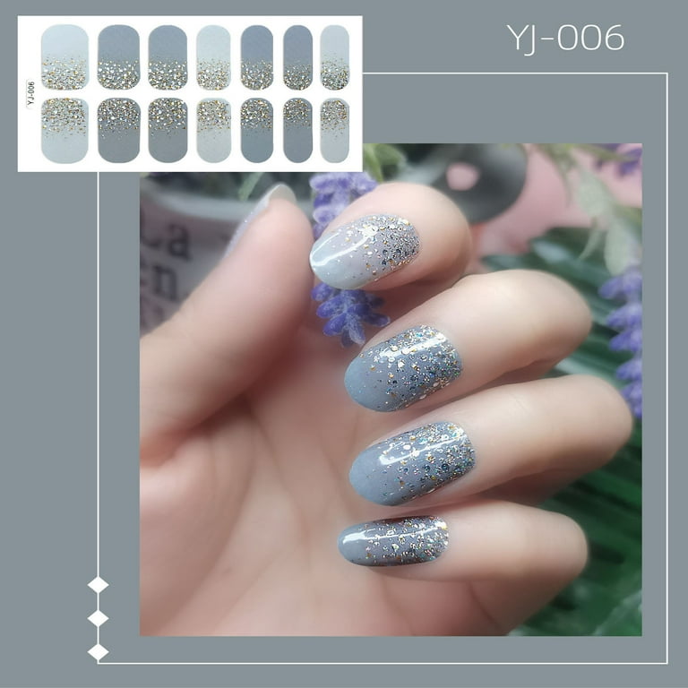 3D Nail Stickers Glitter Gold Silver Laser Wave Line Decals Nail Art  Decoration