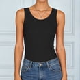 thumbnail image 2 of vigerkar Womens Sleeveless Crewneck Ribbed Tank Tops Casual Basic Summer Top Slim Fitted Racerback Shirts (Black, XXL), 2 of 7