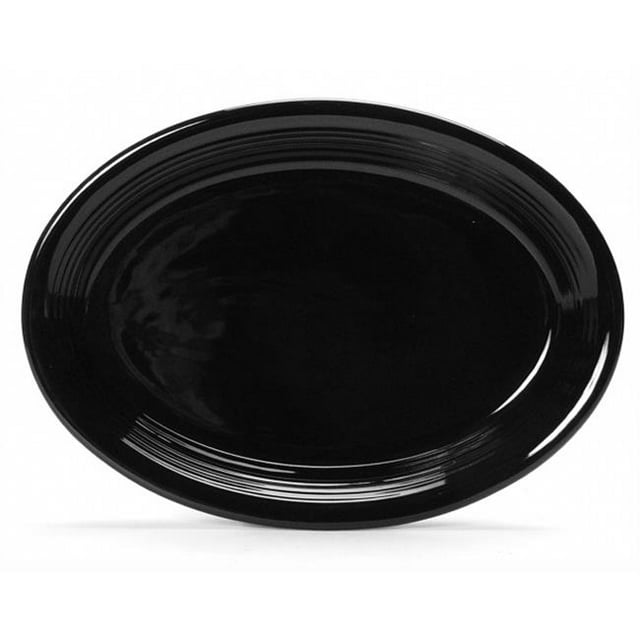 Concentrix 9.75 in. x 7 in. Oval Platter Coupe - Black - 2 Dozen